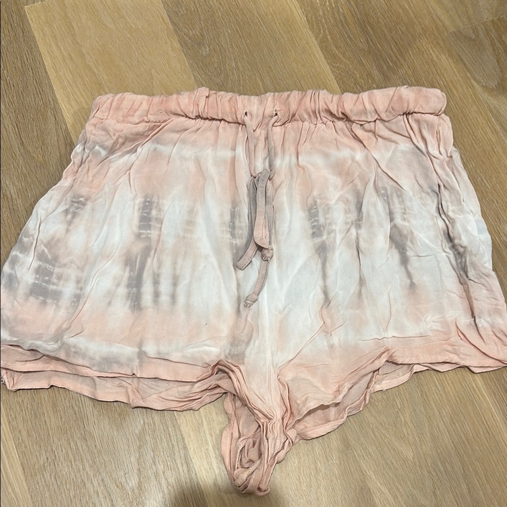 Women's Tie-Dye Shorts in Pink and Gray